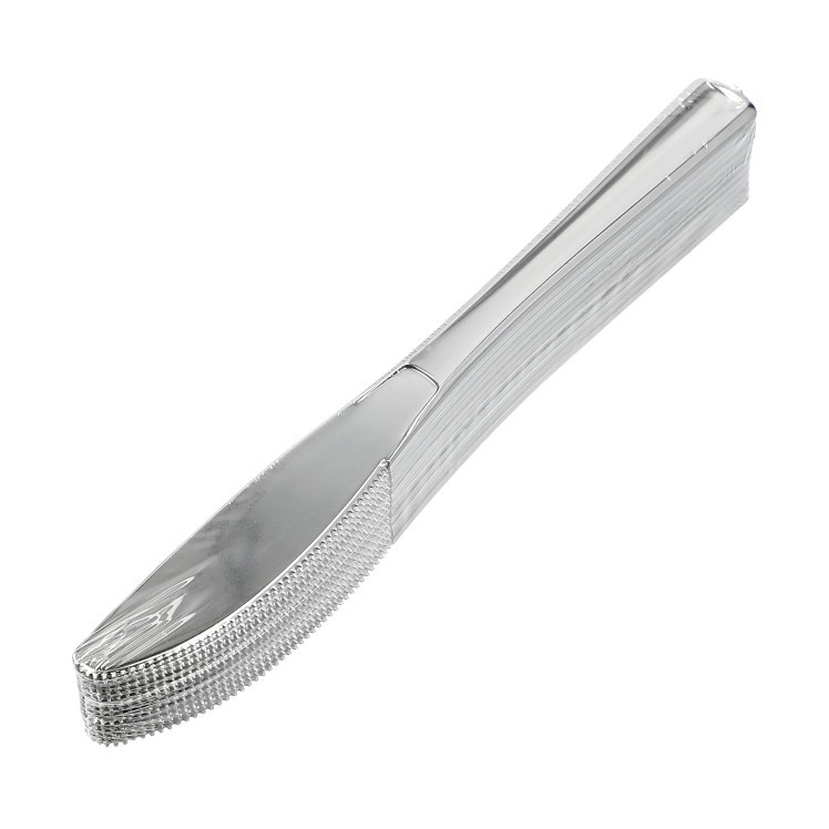 MONOGRAM KNIFE, HOLLOW SILVER POLYSTYRENE BULK PLASTIC
