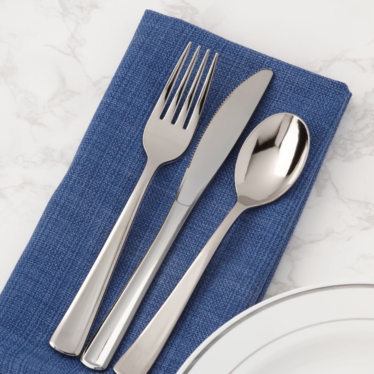 MONOGRAM KNIFE, HOLLOW SILVER POLYSTYRENE BULK PLASTIC