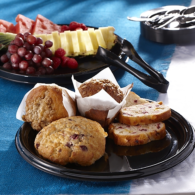 MONOGRAM TRAY PET PLASTIC SERVING 16 BLACK