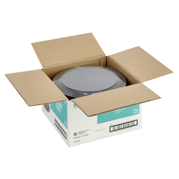 MONOGRAM 12 INCH BLACK ROUND PLASTIC SERVING TRAY