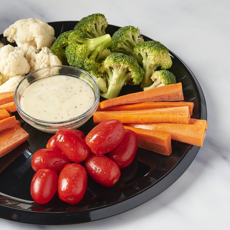 MONOGRAM 12 INCH BLACK ROUND PLASTIC SERVING TRAY