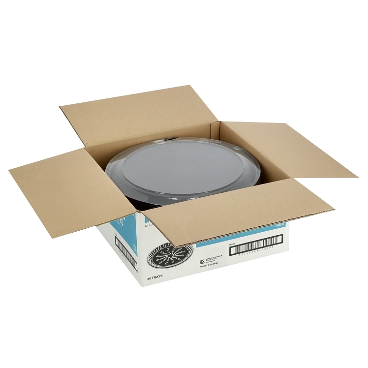 MONOGRAM 16 ROUND BLACK PLASTIC SERVING TRAY