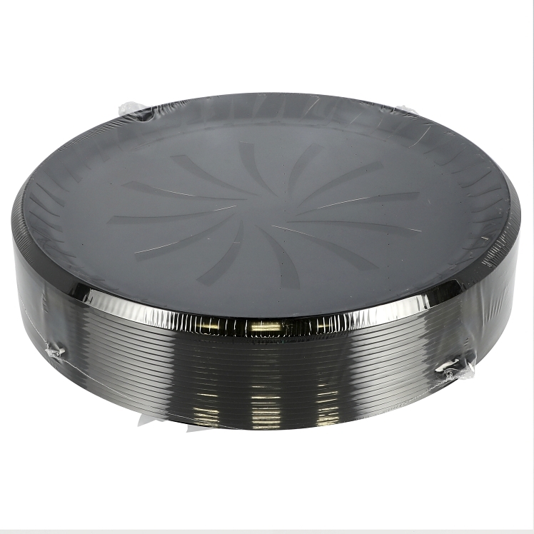 MONOGRAM 16 ROUND BLACK PLASTIC SERVING TRAY