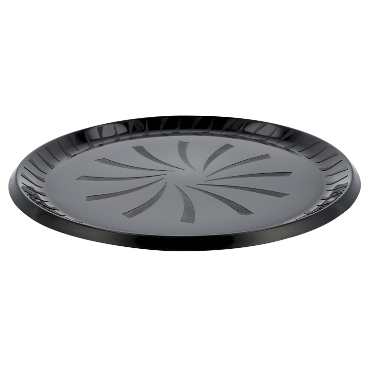 MONOGRAM 16 ROUND BLACK PLASTIC SERVING TRAY