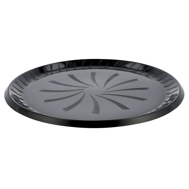 MONOGRAM 18 BLACK PLASTIC ROUND PLATTERS