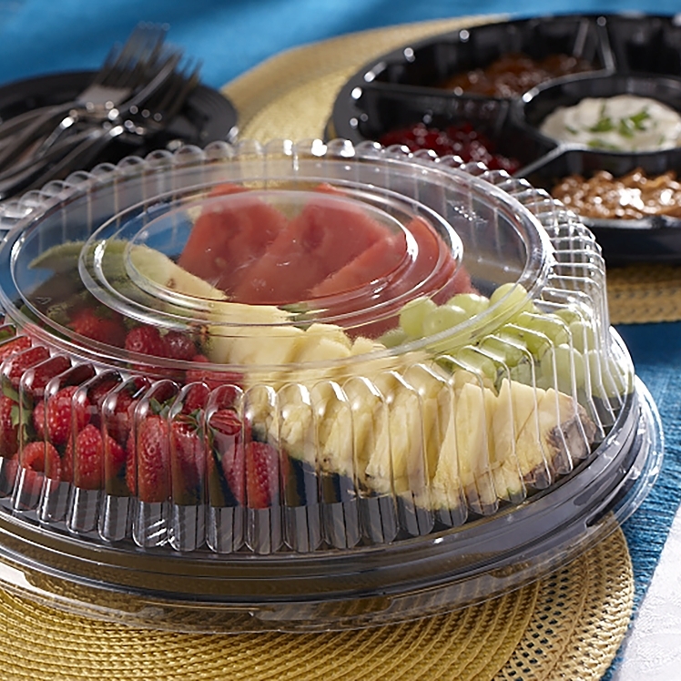 MONOGRAM LID, TRAY 16 INCH HIGH DOME CLEAR