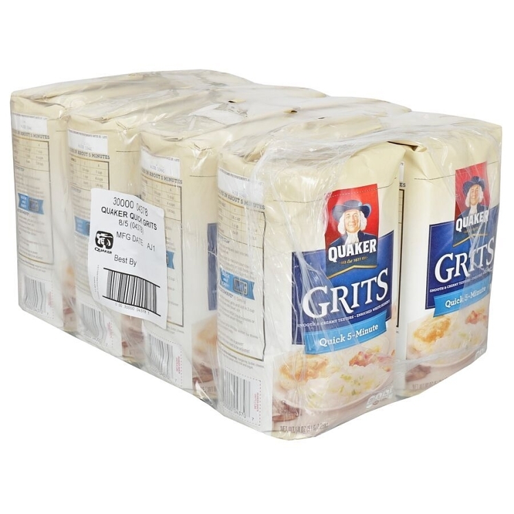 QUAKER QUICK WHITE CORN GRITS BAG SHELF
