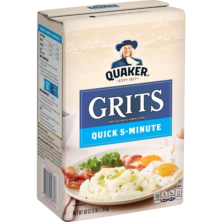 QUAKER QUICK WHITE CORN GRITS BAG SHELF
