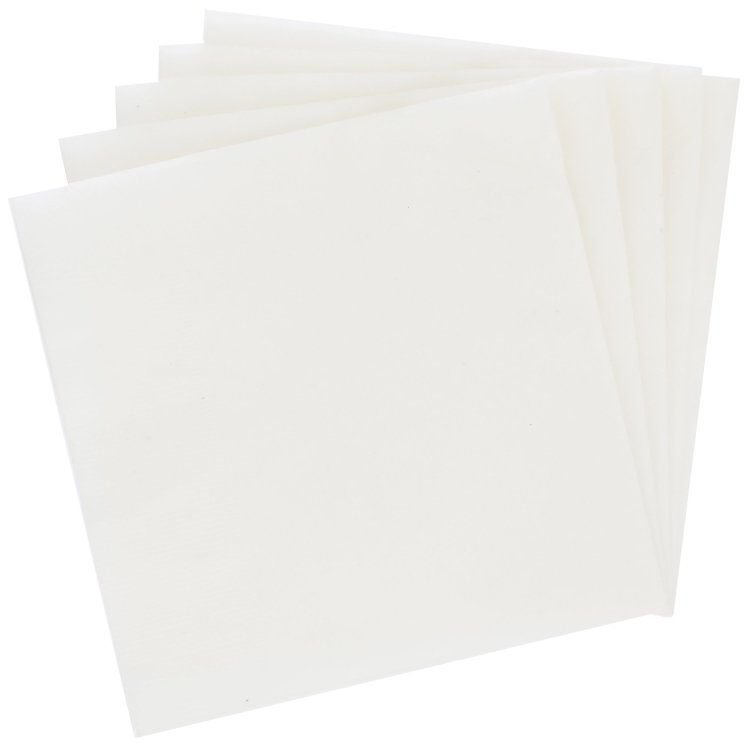 MONOGRAM 10X10 2 PLY WHITE BEVERAGE NAPKIN