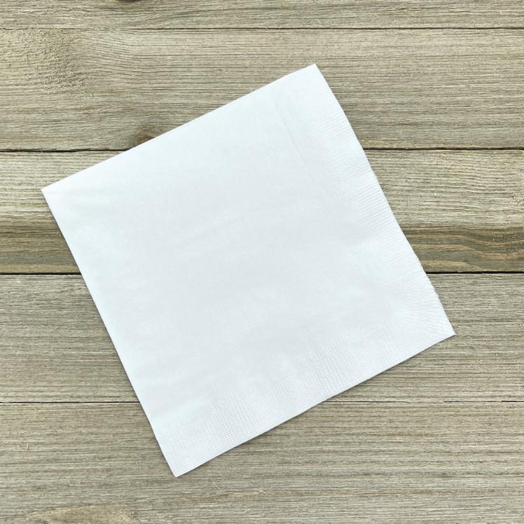 MONOGRAM 10X10 2 PLY WHITE BEVERAGE NAPKIN