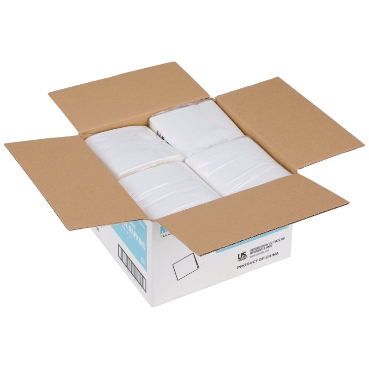 MONOGRAM 10X10 2 PLY WHITE BEVERAGE NAPKIN