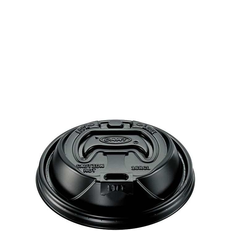 DART LID CUP 16 OZ BLACK PLASTIC
