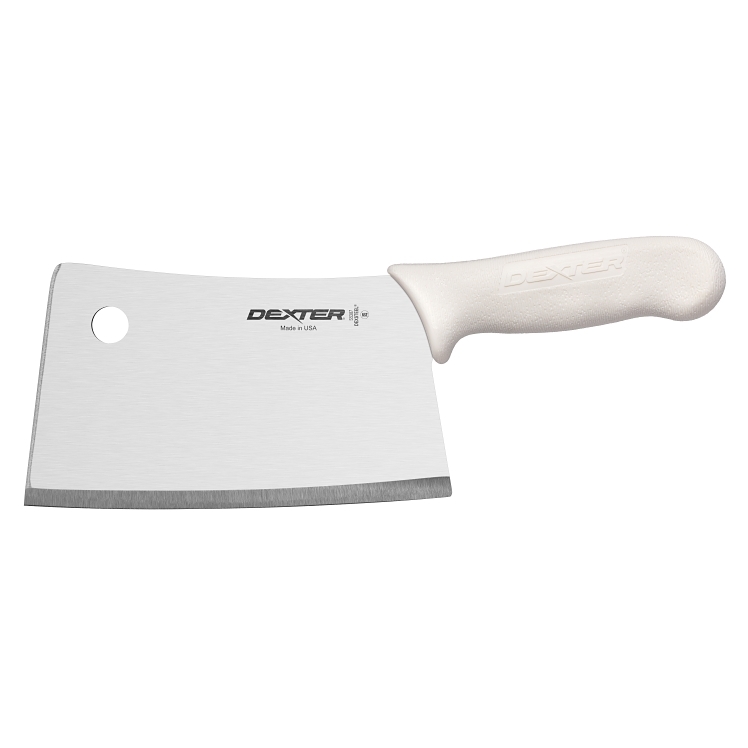 DEXTER-RUSSELL CLEAVER MEAT 7 INCH STAINLESS STEEL WHITE POLYPROPYLENE