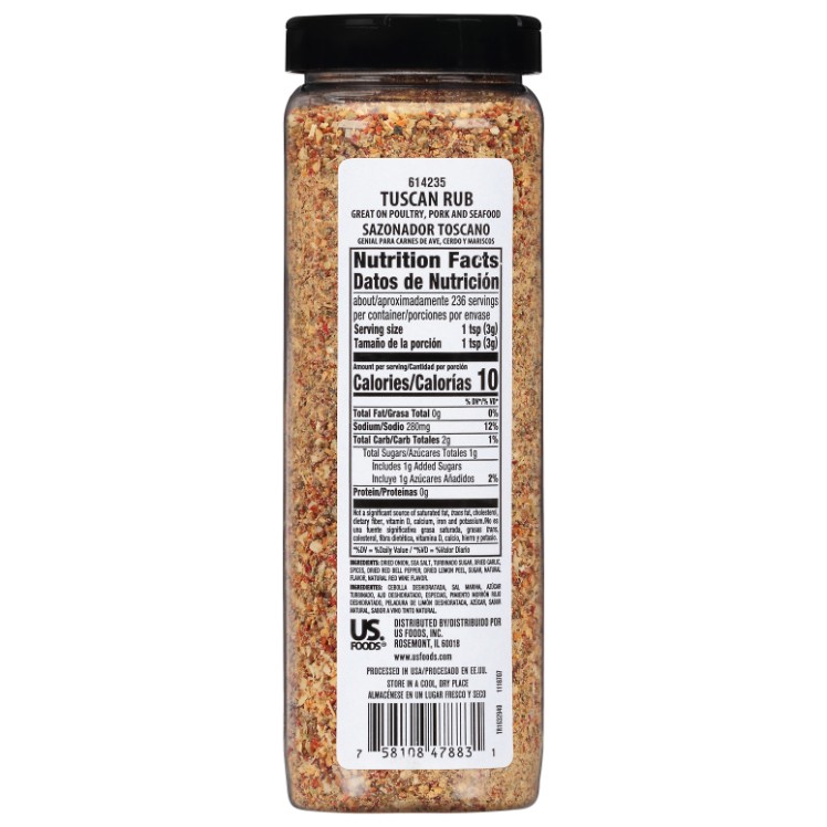 MONARCH TUSCAN RUB SEASONING PLASTIC SHAKER