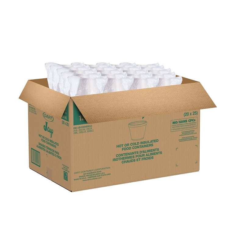 DART DART SQUAT FOAM FOOD CONTAINER 12 OZ