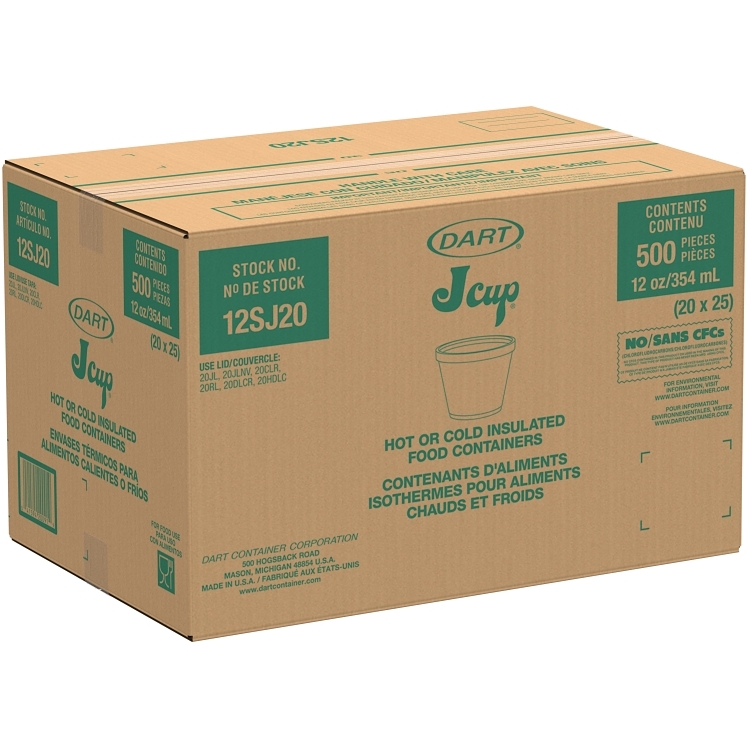 DART DART SQUAT FOAM FOOD CONTAINER 12 OZ