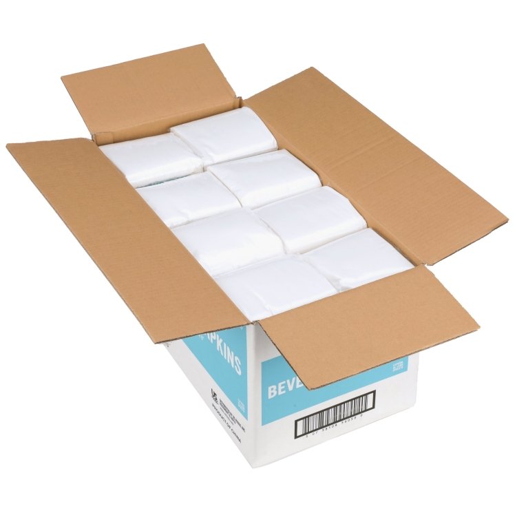 MONOGRAM WHITE BEVERAGE NAPKIN 8.98X9.46