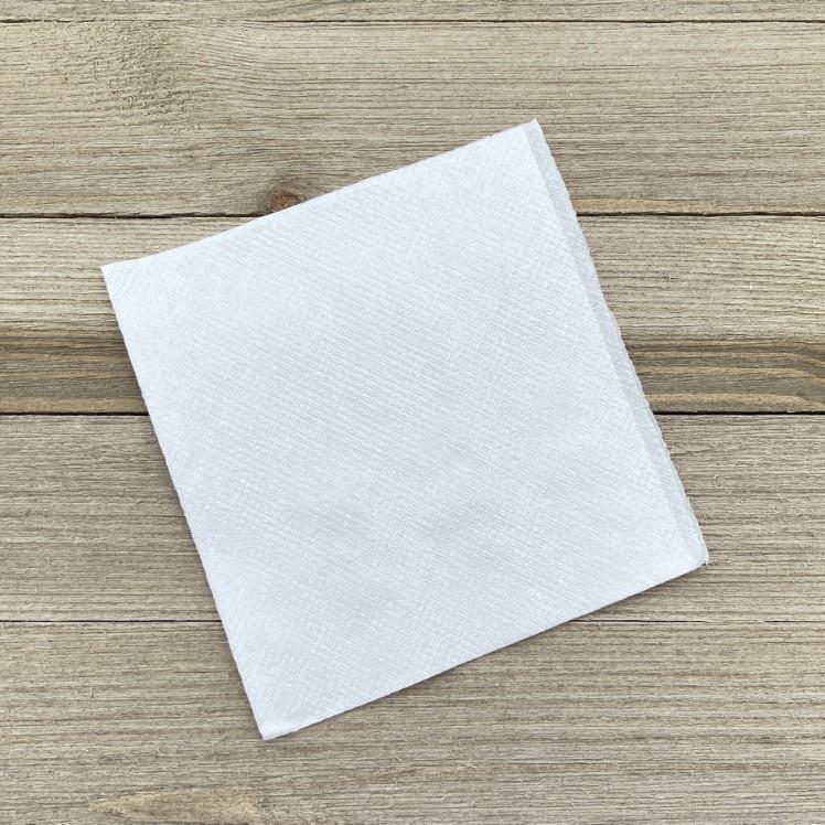 MONOGRAM WHITE BEVERAGE NAPKIN 8.98X9.46