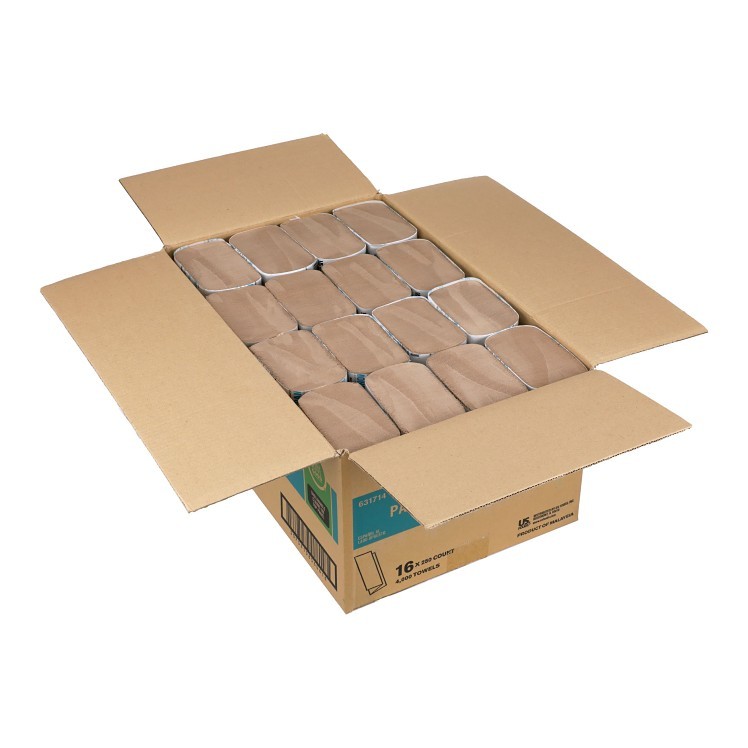 MONOGRAM BROWN MULTIFOLD PAPER TOWELS, 1 PLY, 9.5 X 9