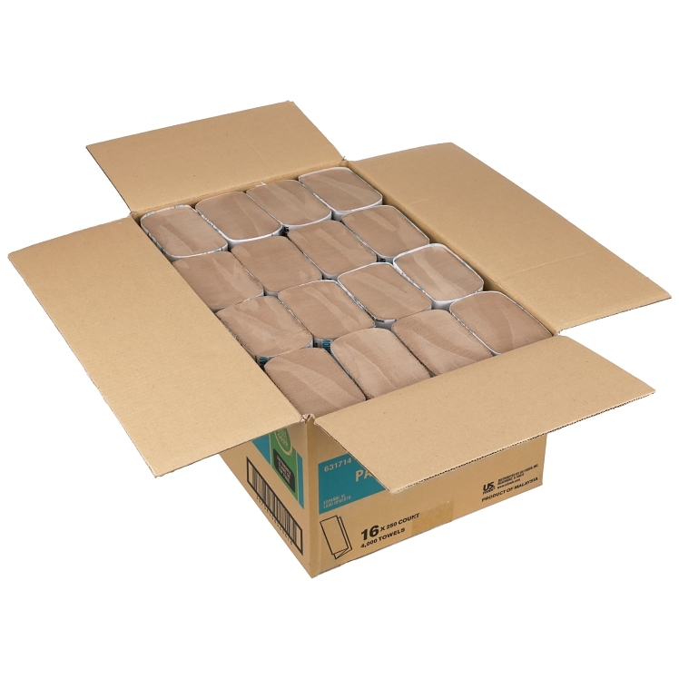 MONOGRAM BROWN MULTIFOLD PAPER TOWELS, 1 PLY, 9.5 X 9