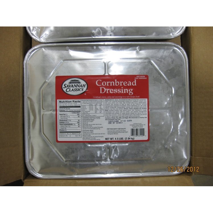 SAVANNAH CLASSICS CORNBREAD STUFFING FOIL PAN FROZEN