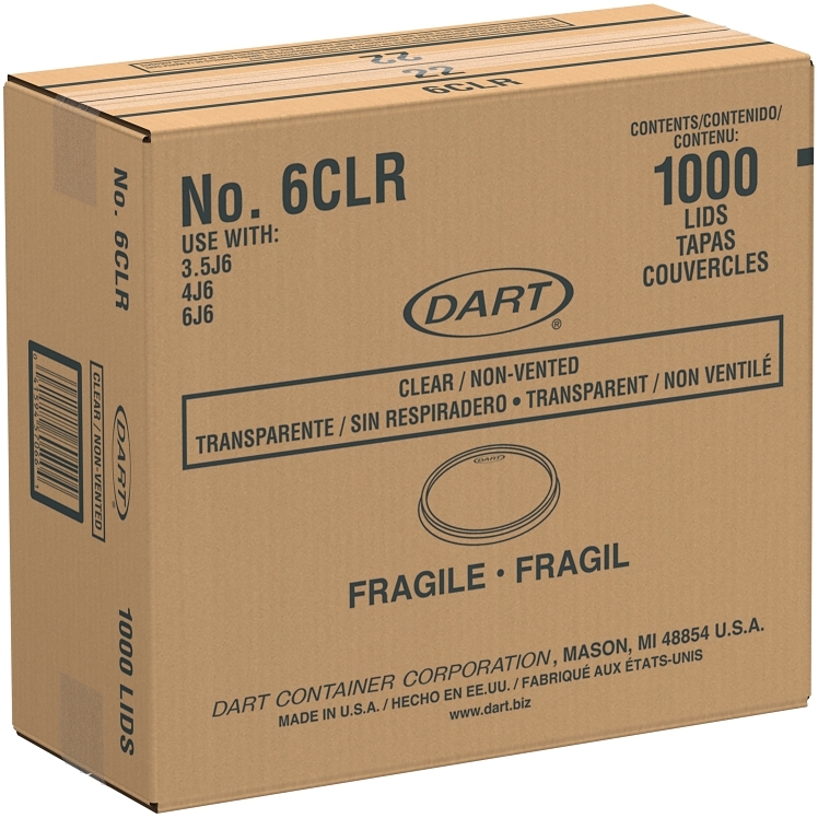DART CLEAR NON VENTED LIDS FOR 3.5-6 OZ CONTAINERS