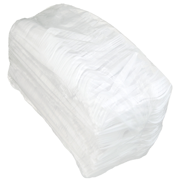 MONOGRAM HEAVY WEIGHT WHITE POLYSTYRENE PLASTIC FORKS