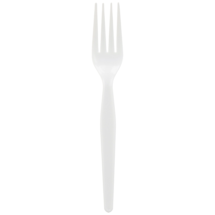 MONOGRAM HEAVY WEIGHT WHITE POLYSTYRENE PLASTIC FORKS