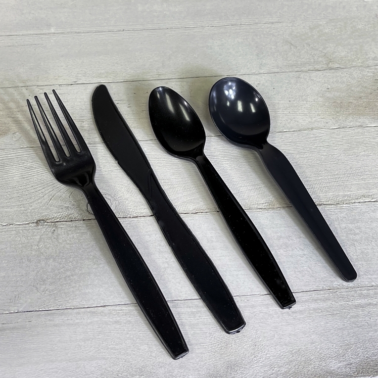 MONOGRAM FORK BLACK PLASTIC BULK