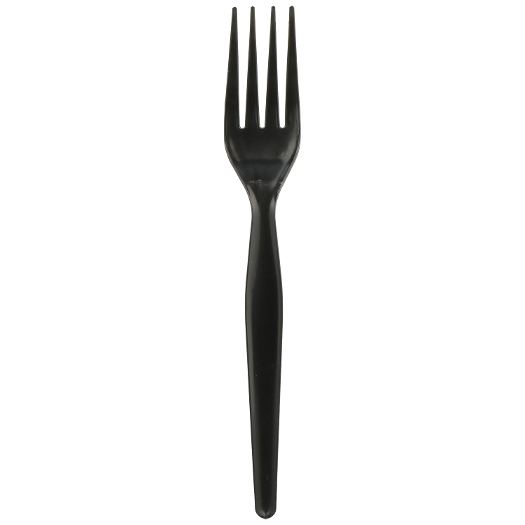 MONOGRAM FORK BLACK PLASTIC BULK