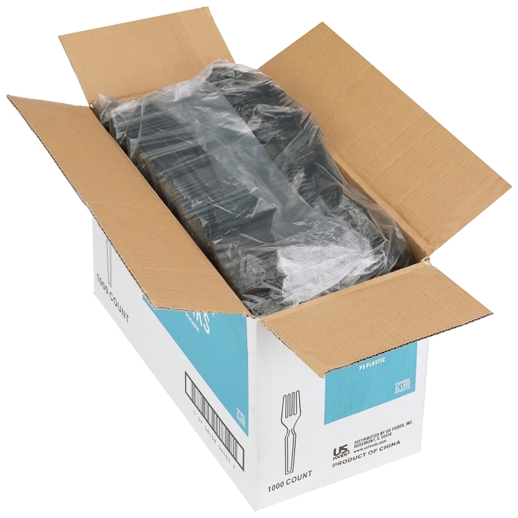 MONOGRAM FORK BLACK PLASTIC BULK