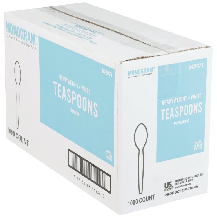 MONOGRAM WHITE HEAVY WEIGHT TEASPOON