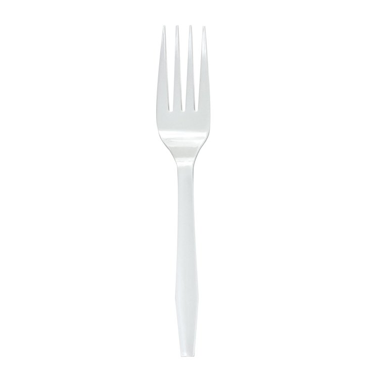 MONOGRAM MEDIUM WEIGHT WHITE PLASTIC FORK