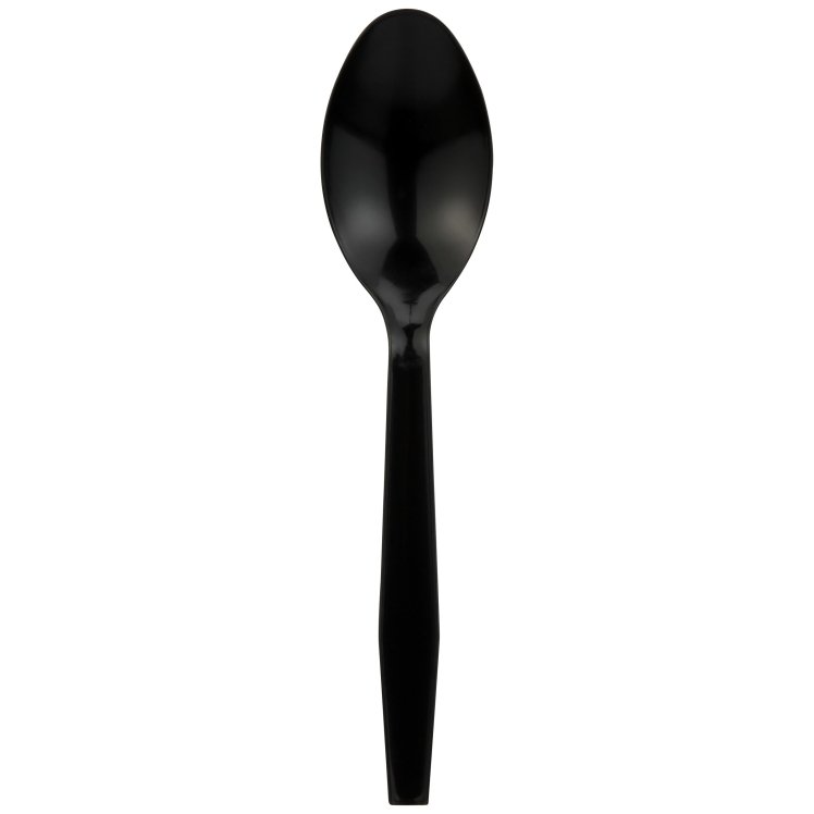 MONOGRAM SPOON TEA MEDIUMWEIGHT BLACK POLYSTYRENE BULK