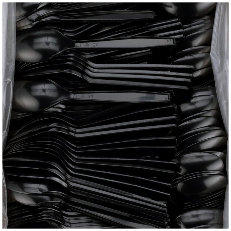 MONOGRAM SPOON TEA MEDIUMWEIGHT BLACK POLYSTYRENE BULK
