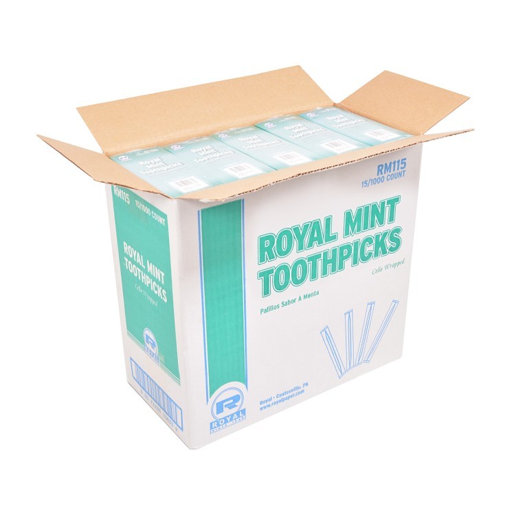 ROYAL PAPER TOOTHPICK, WOOD MINT WRAPPED