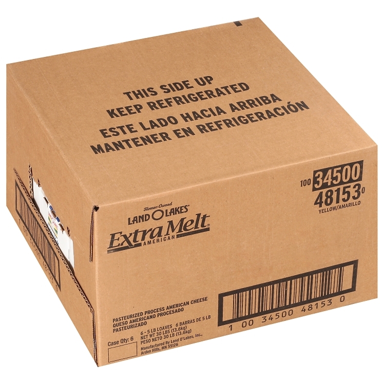 LAND O'LAKES AMERICAN CHEESE LOAF YELLOW EXTRA MELT PROCESSED