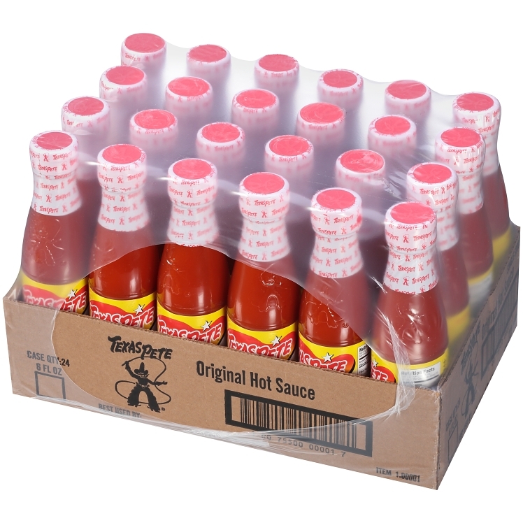TEXAS PETE HOT SAUCE GLASS BOTTLE SHELF STABLE