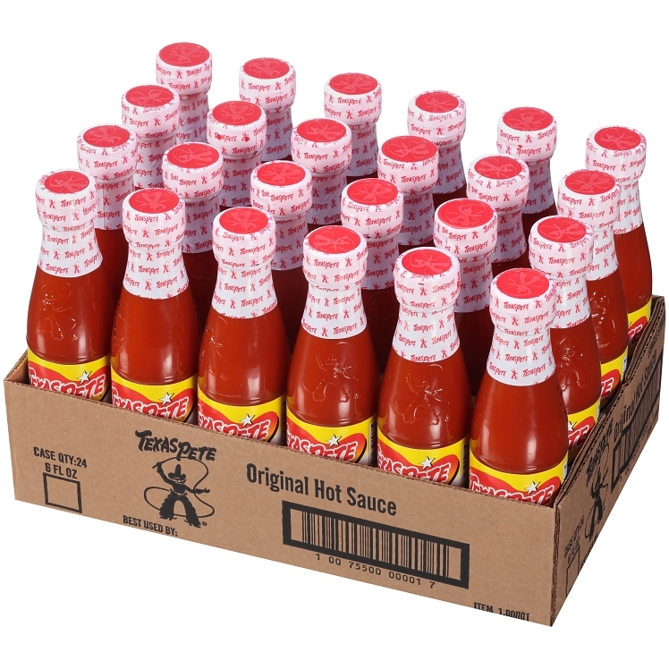 TEXAS PETE HOT SAUCE GLASS BOTTLE SHELF STABLE