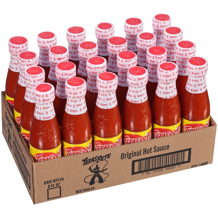 TEXAS PETE HOT SAUCE GLASS BOTTLE SHELF STABLE
