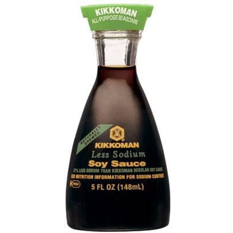 KIKKOMAN REDUCED SODIUM SOY SAUCE GLASS BOTTLE