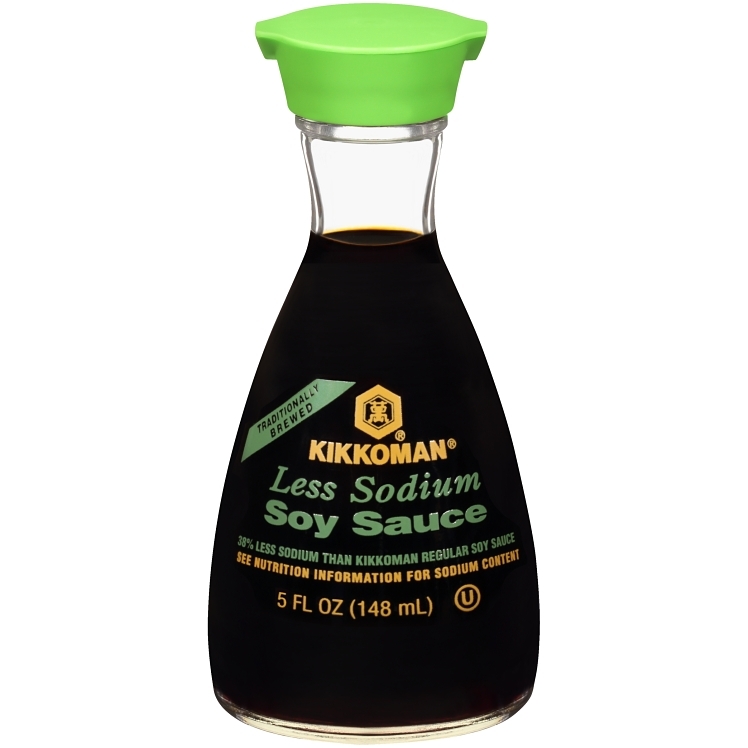 KIKKOMAN REDUCED SODIUM SOY SAUCE GLASS BOTTLE