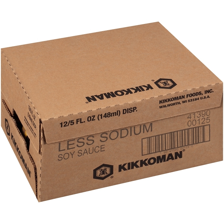 KIKKOMAN REDUCED SODIUM SOY SAUCE GLASS BOTTLE