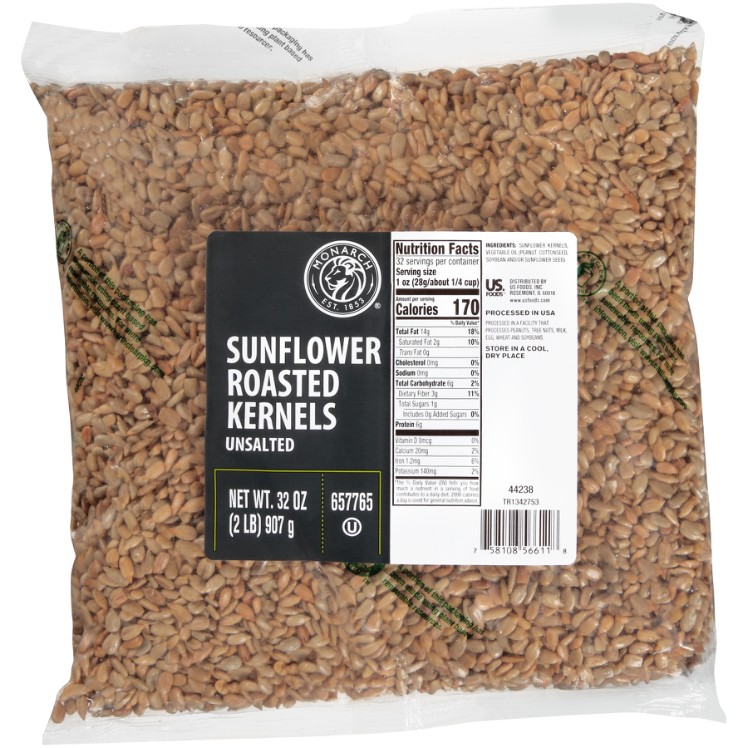 MONARCH SUNFLOWER SEEDS ROASTED UNSALTED OIL