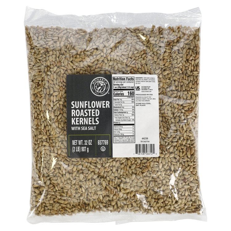 MONARCH ROASTED AND SALTED SHELLED SUNFLOWER SEEDS
