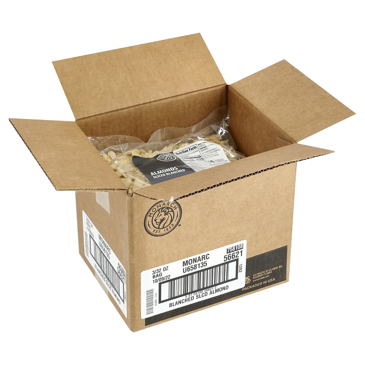 MONARCH SLICED BLANCHED SALTED ALMOND NUT BAG