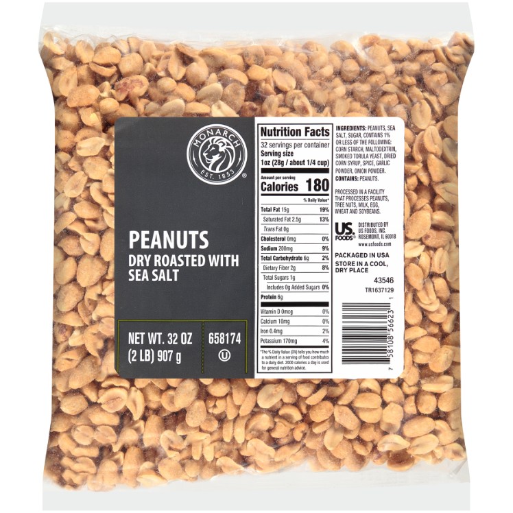 MONARCH DRY ROASTED WHOLE & HALF PEANUT