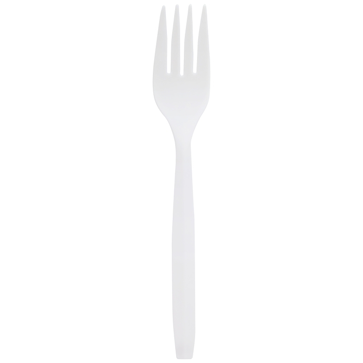 MONOGRAM FORK WHITE POLYPROPYLENE BULK PLASTIC