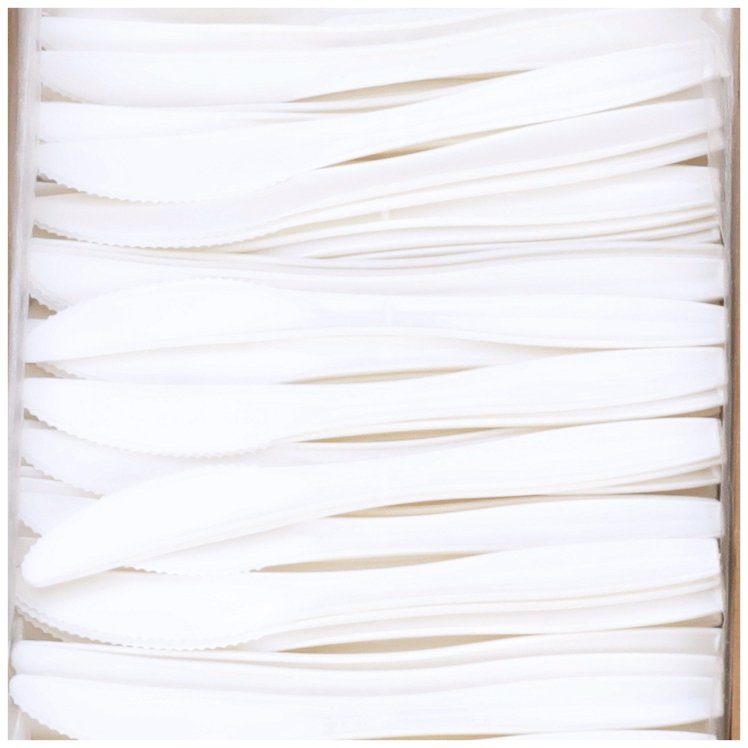 MONOGRAM KNIFE WHITE POLYPROPYLENE BULK PLASTIC