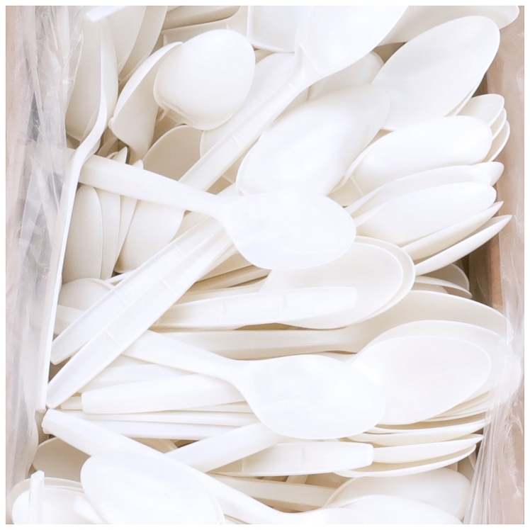MONOGRAM WHITE POLYPROPYLENE TEA SPOON
